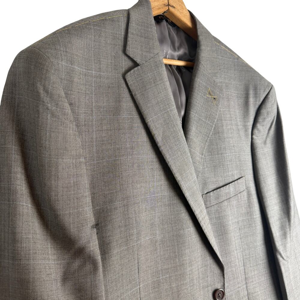 NEW Jos A Bank Signature Gold Wool Gray Plaid Suit 46R